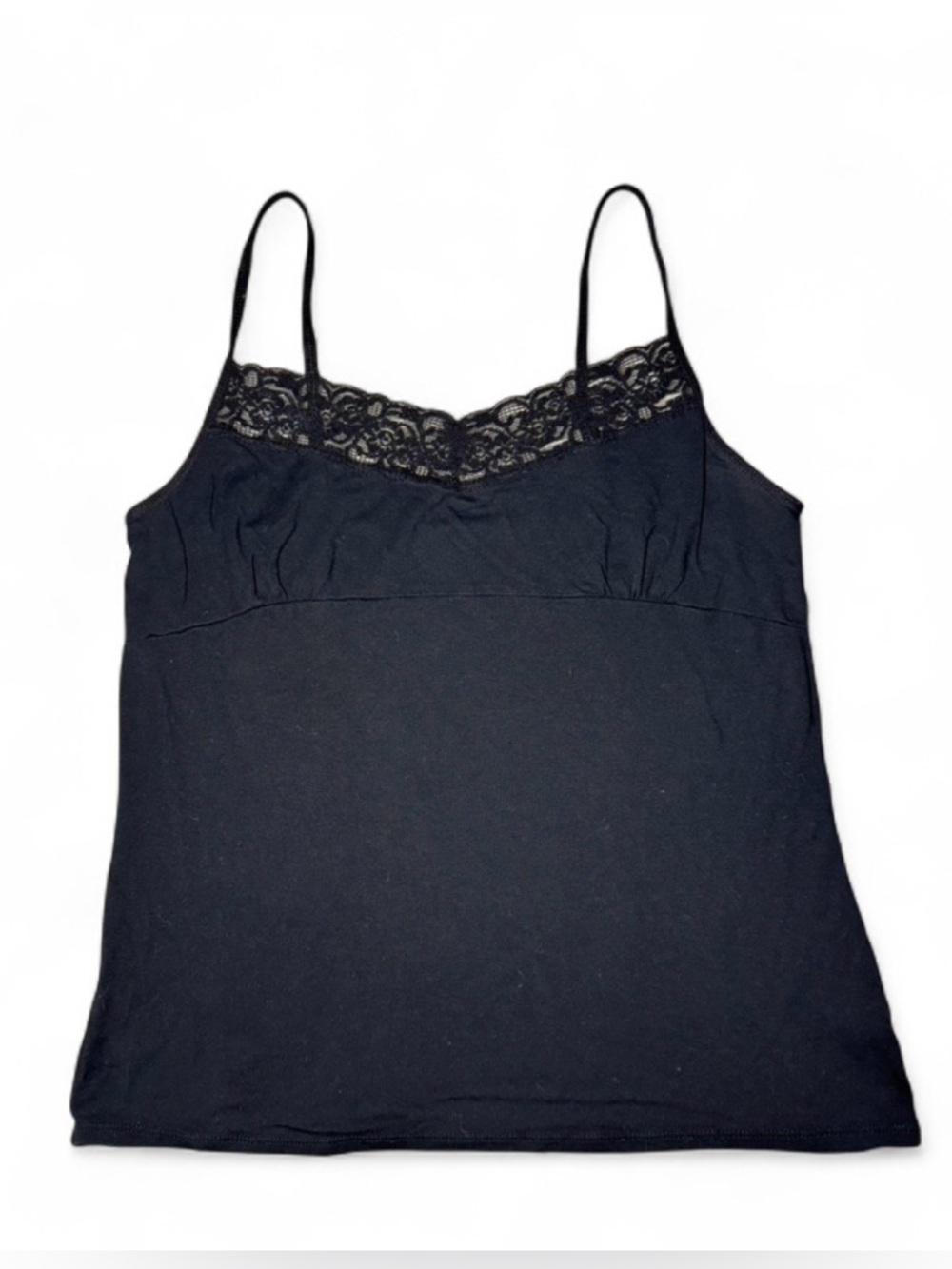 Y2K Old Navy Black lace cami top with adjustable straps 🤍